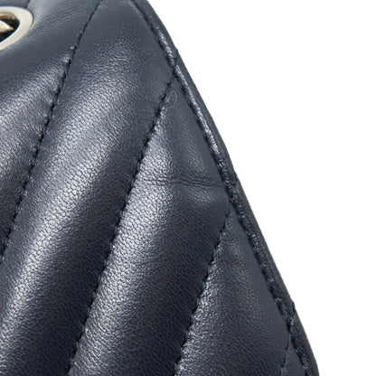 Chanel Mini Rectangular Flap Bag Chevron Lambskin Navy