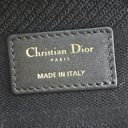 CHRISTIAN DIOR Lady dior D-Lite Embroidered Canvas Shoulder Bag Black