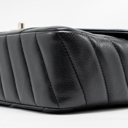 Chanel Envelop Flap Bag Chevron Caviar Black