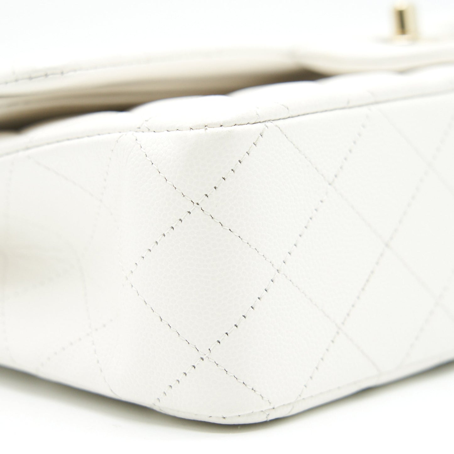 Chanel Medium Classic Double flap Bag Caviar White with L