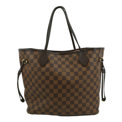 LOUIS VUITTON Neverfull MM Damier Ebene Tote Bag Rose Ballerine