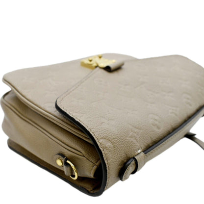 LOUIS VUITTON Women Metis Pochette Empreinte Leather Crossbody Bag Taupe
