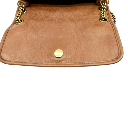 YVES SAINT LAURENT Niki Medium Leather Crossbody Bag Dark Brown