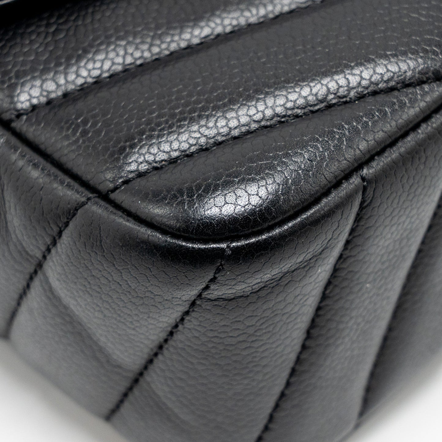 Chanel Envelop Flap Bag Chevron Caviar Black