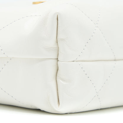Chanel 23S Mini 22 Bag Shiny Calfskin White  (Microchip)