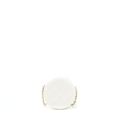 Chanel Round mini Bag Caviar white L