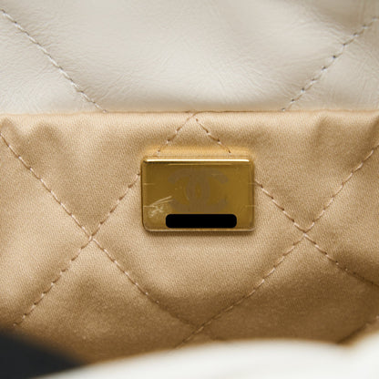 Chanel 23S Mini 22 Bag Shiny Calfskin White  (Microchip)