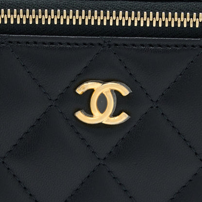 Chanel Pearl Crush Long Vanity Lambskin Black