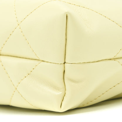 Chanel 23S Mini 22 Bag Shiny Calfskin Light Yellow  (Microchip)