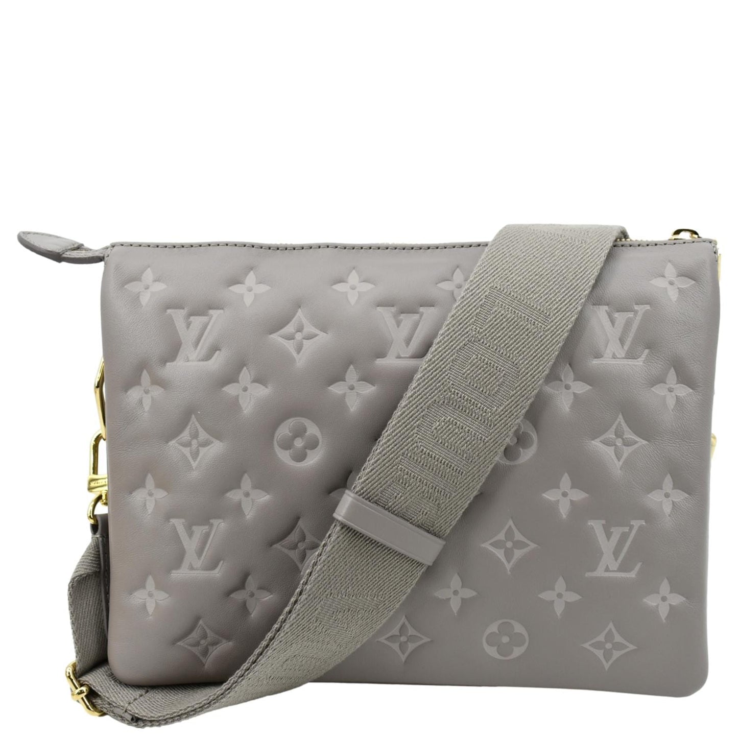 LOUIS VUITTON Coussin PM Monogram Embossed Shoulder Bag Grey
