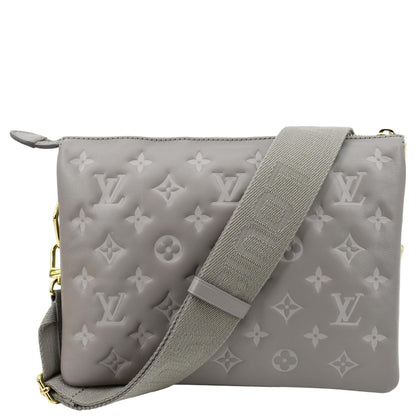 LOUIS VUITTON Coussin PM Monogram Embossed Shoulder Bag Grey