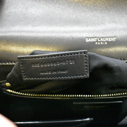 YVES SAINT LAURENT Gaby Small Envelope Quilted Leather Wallet Black