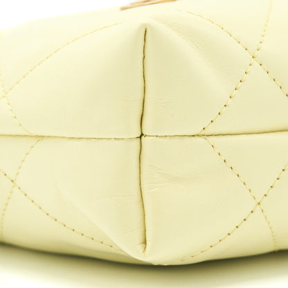 Chanel 23S Mini 22 Bag Shiny Calfskin Light Yellow  (Microchip)