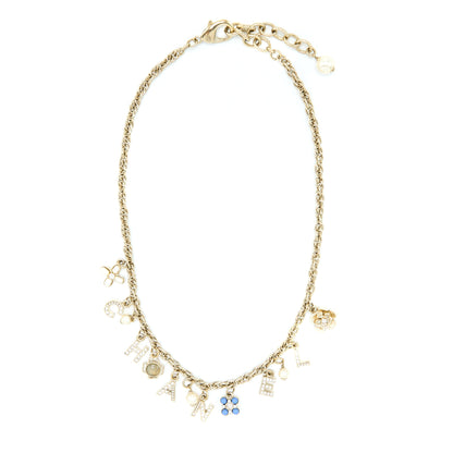 Chanel 2019 Cruise Choker In Letters And Flowers Crystal Pearl