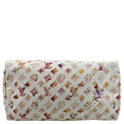 LOUIS VUITTON Richard Prince Watercolor Aquarelle Speedy 35 Monogram Satchel Bag Multicolor