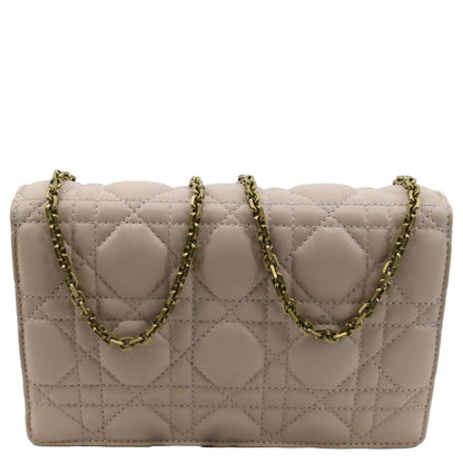 CHRISTIAN DIOR Dioraddict Quilted Lambskin Leather Crossbody Bag Dusty Pink
