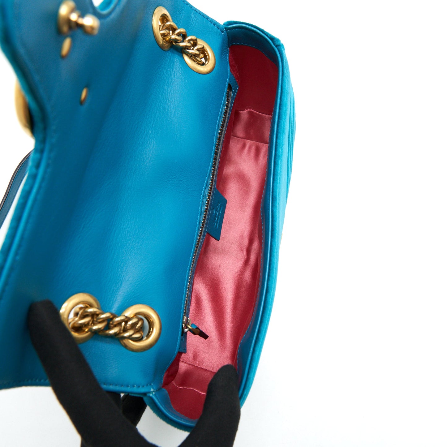 Gucci Mini Marmont Flap Bag Velvet Green