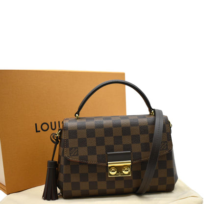 LOUIS VUITTON Croisette Damier Ebene Crossbody Bag Brown