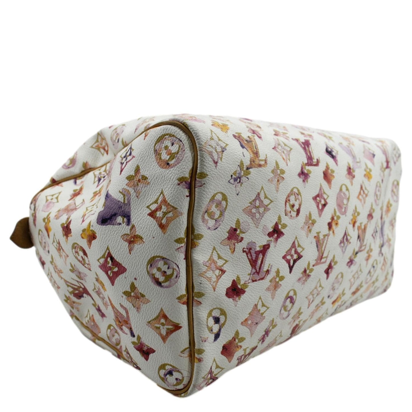 LOUIS VUITTON Richard Prince Watercolor Aquarelle Speedy 35 Monogram Satchel Bag Multicolor