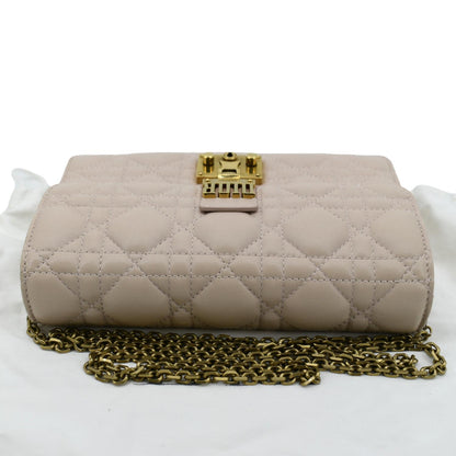 CHRISTIAN DIOR Dioraddict Quilted Lambskin Leather Crossbody Bag Dusty Pink
