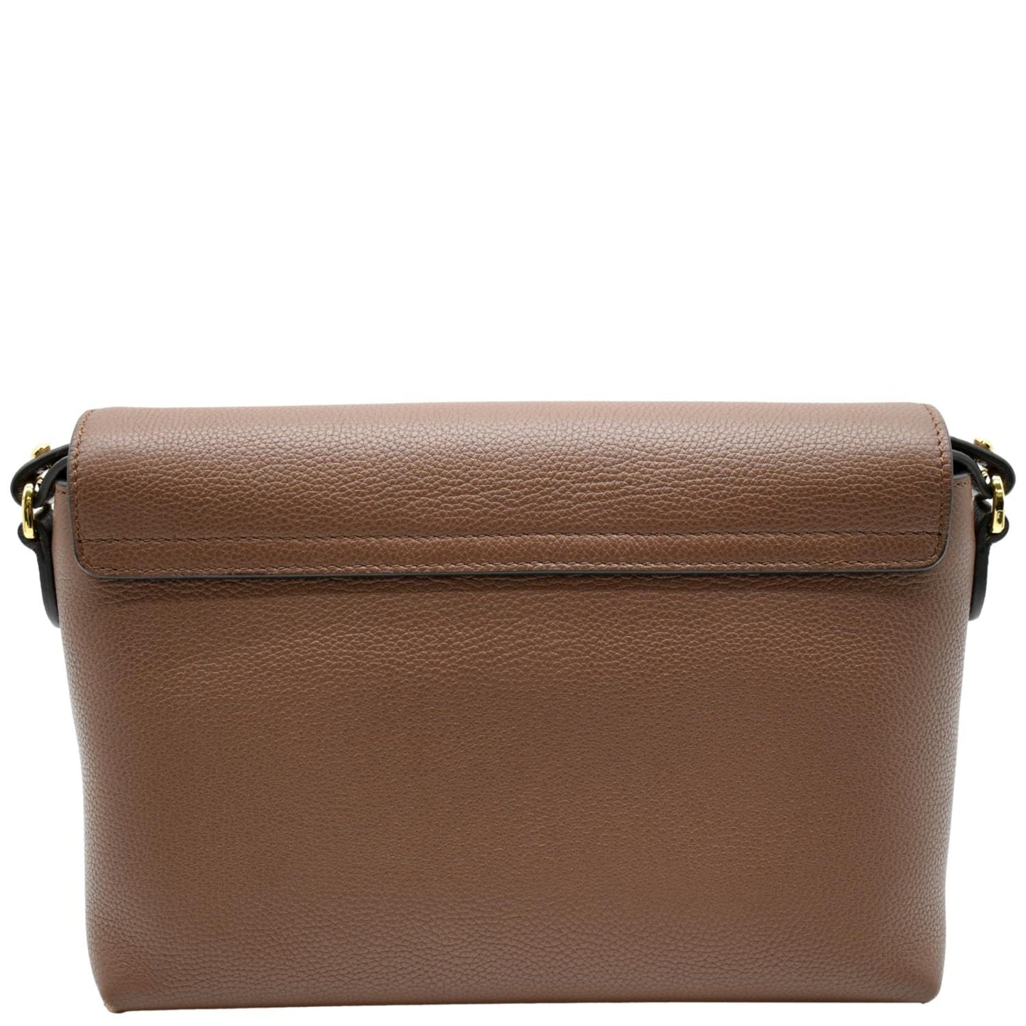BURBERRY Check Note Grainy Leather Crossbody Bag Brown