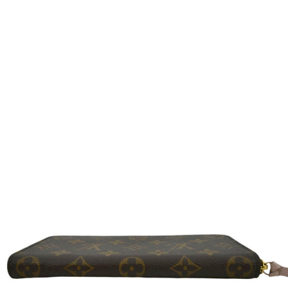 LOUIS VUITTON Clemence Monogram Canvas Zippy Wallet Brown