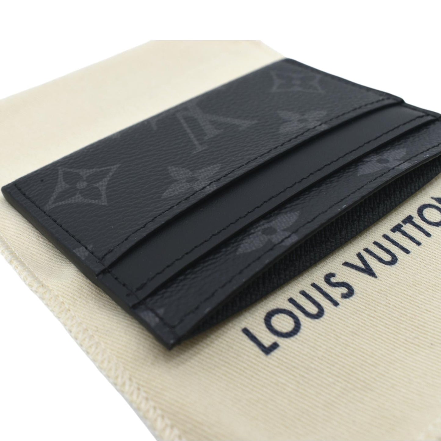 LOUIS VUITTON Monogram Eclipse Card Holder Black