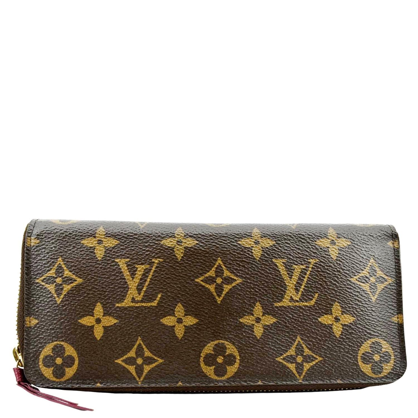 LOUIS VUITTON Clemence Monogram Canvas Zippy Wallet Brown