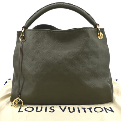 LOUIS VUITTON Artsy MM Monogram Empreinte Leather Shoulder Bag Khaki Green
