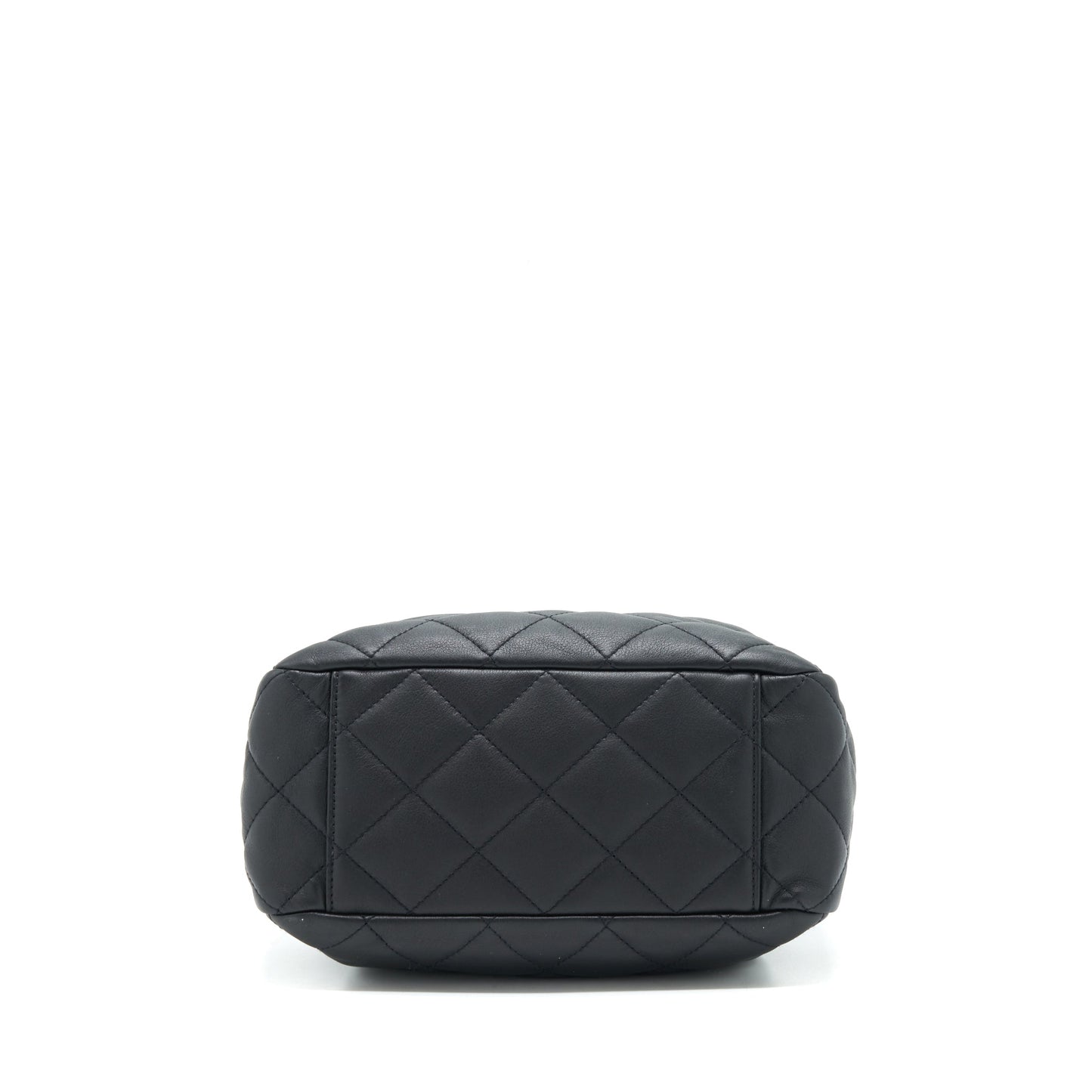 Chanel bucket bag quilted lambskin black L