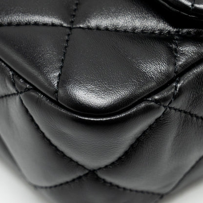 Chanel 22B Mini FlapBag Lambskin Black  (Microchip)