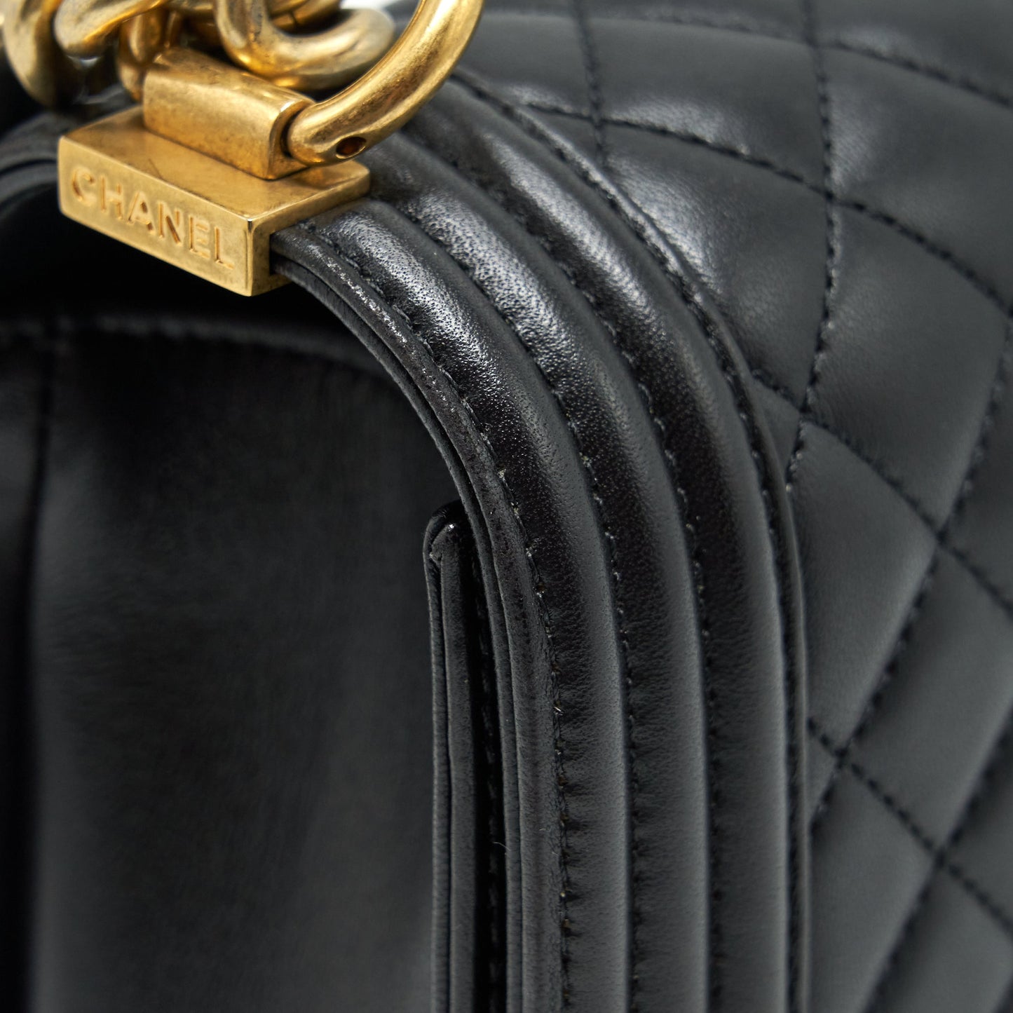 Chanel Boy Bag New Medium (28cm) Lambskin Black Ruthenium
