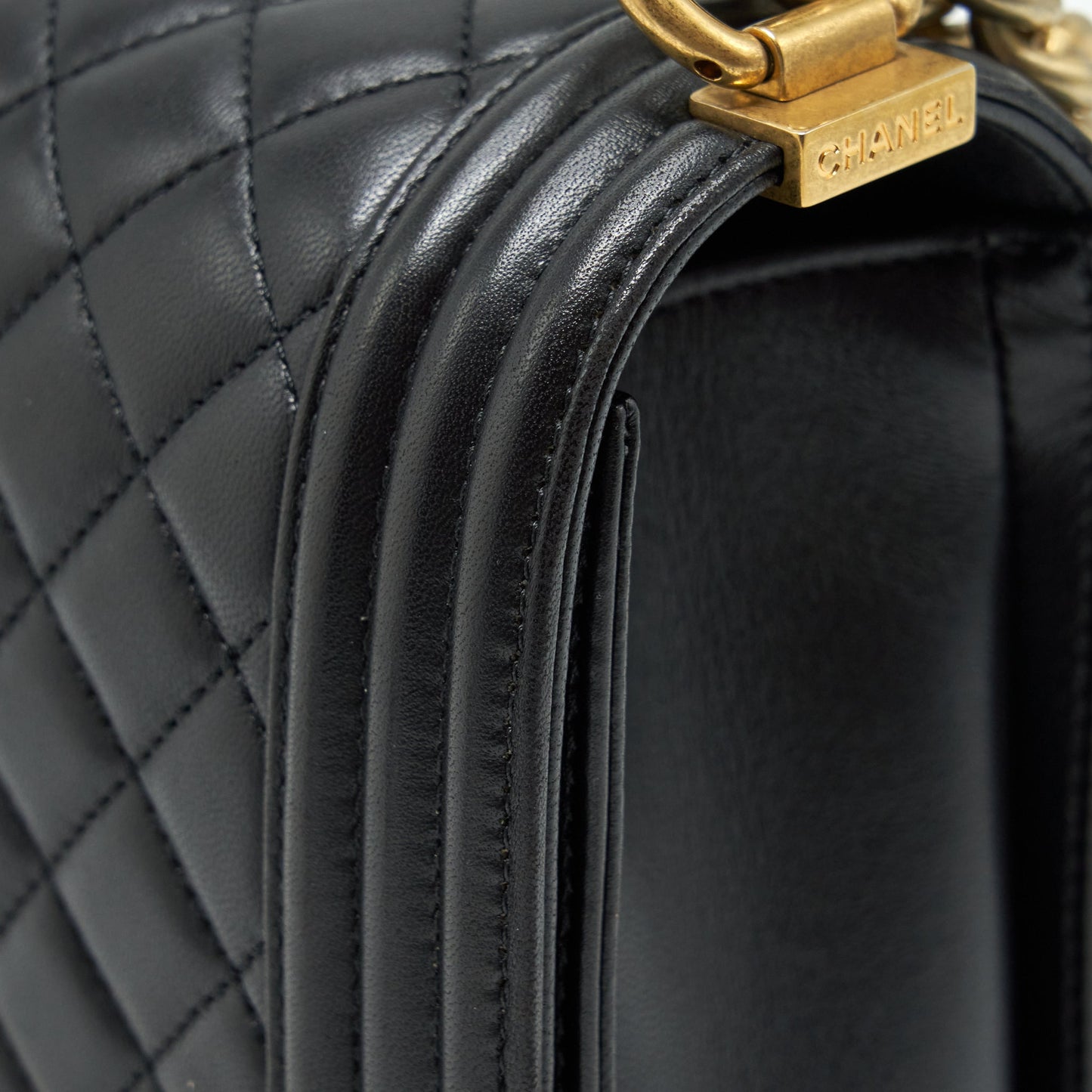 Chanel Boy Bag New Medium (28cm) Lambskin Black Ruthenium