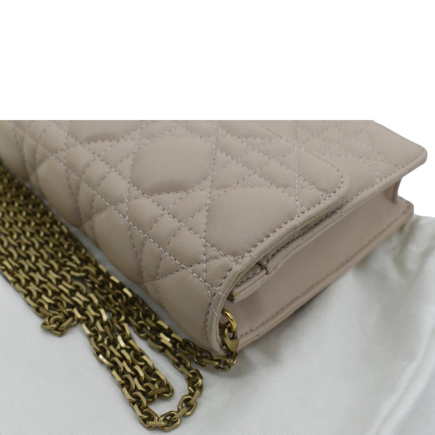 CHRISTIAN DIOR Dioraddict Quilted Lambskin Leather Crossbody Bag Dusty Pink