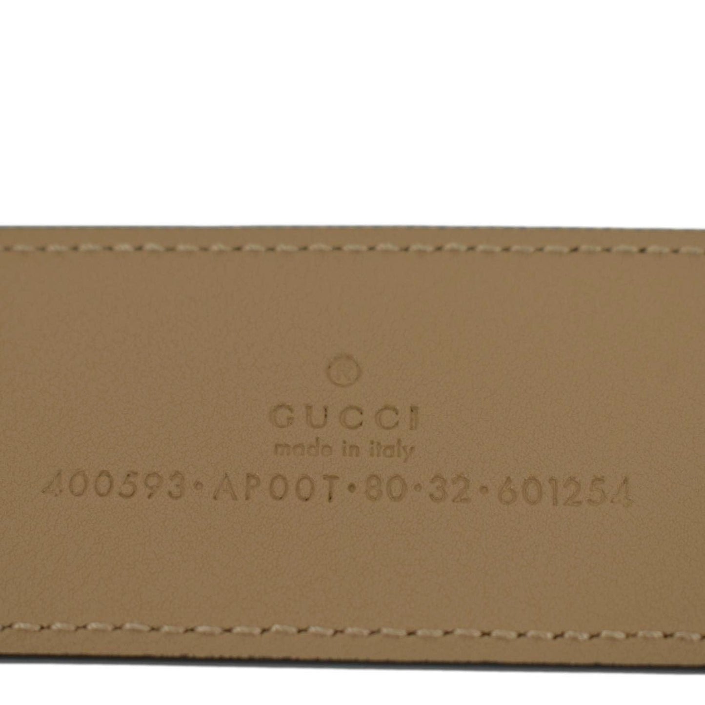 GUCCI Double G Buckle Leather Belt Size 80.32 Tan 400593