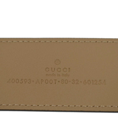 GUCCI Double G Buckle Leather Belt Size 80.32 Tan 400593