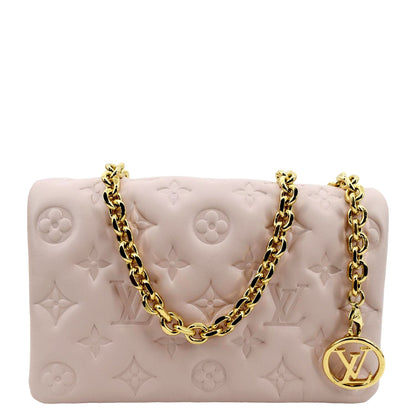 LOUIS VUITTON Coussin Monogram Embossed Pochette Crossbody Bag Rose Pink