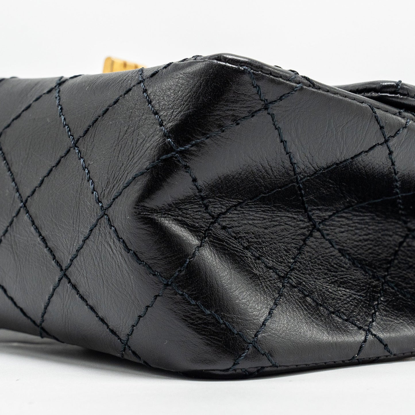 Chanel Mini 2.55 reissue flap bag aged calfskin black
