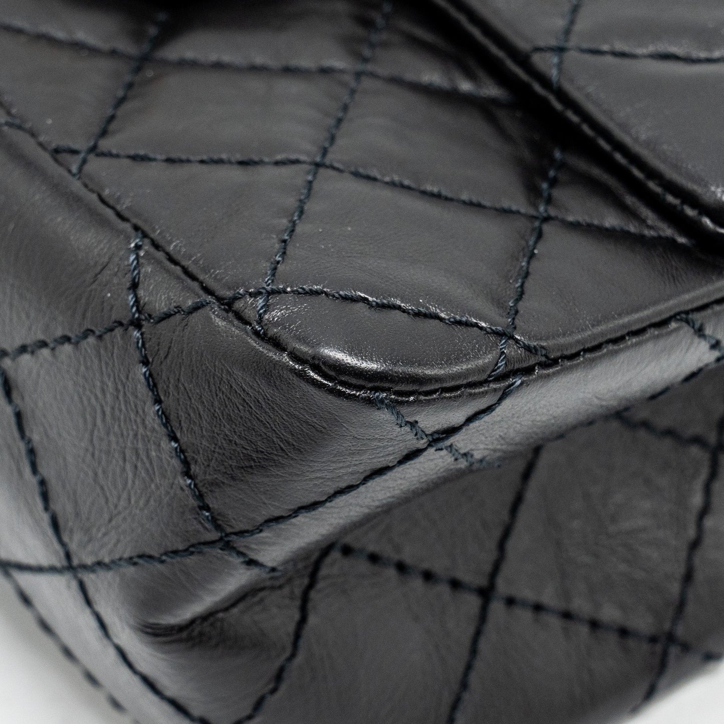 Chanel Mini 2.55 reissue flap bag aged calfskin black