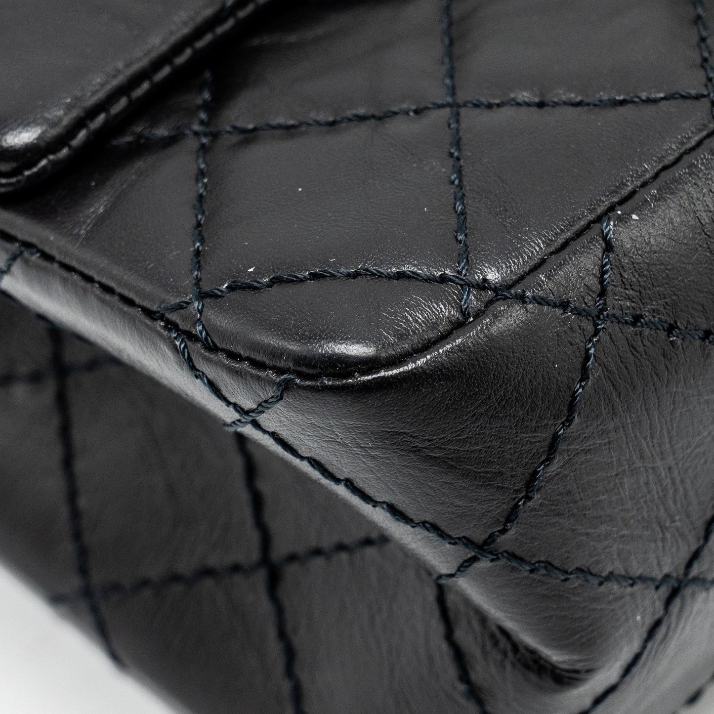 Chanel Mini 2.55 reissue flap bag aged calfskin black