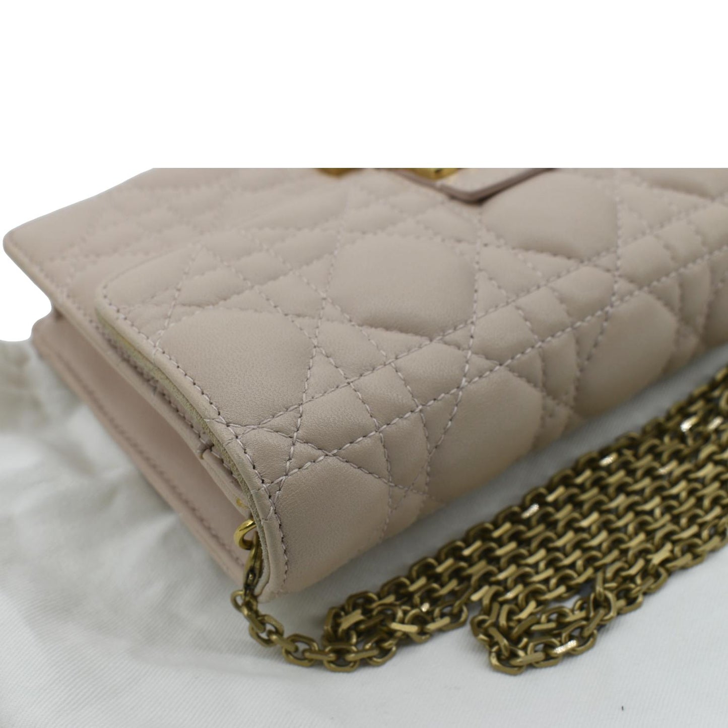 CHRISTIAN DIOR Dioraddict Quilted Lambskin Leather Crossbody Bag Dusty Pink