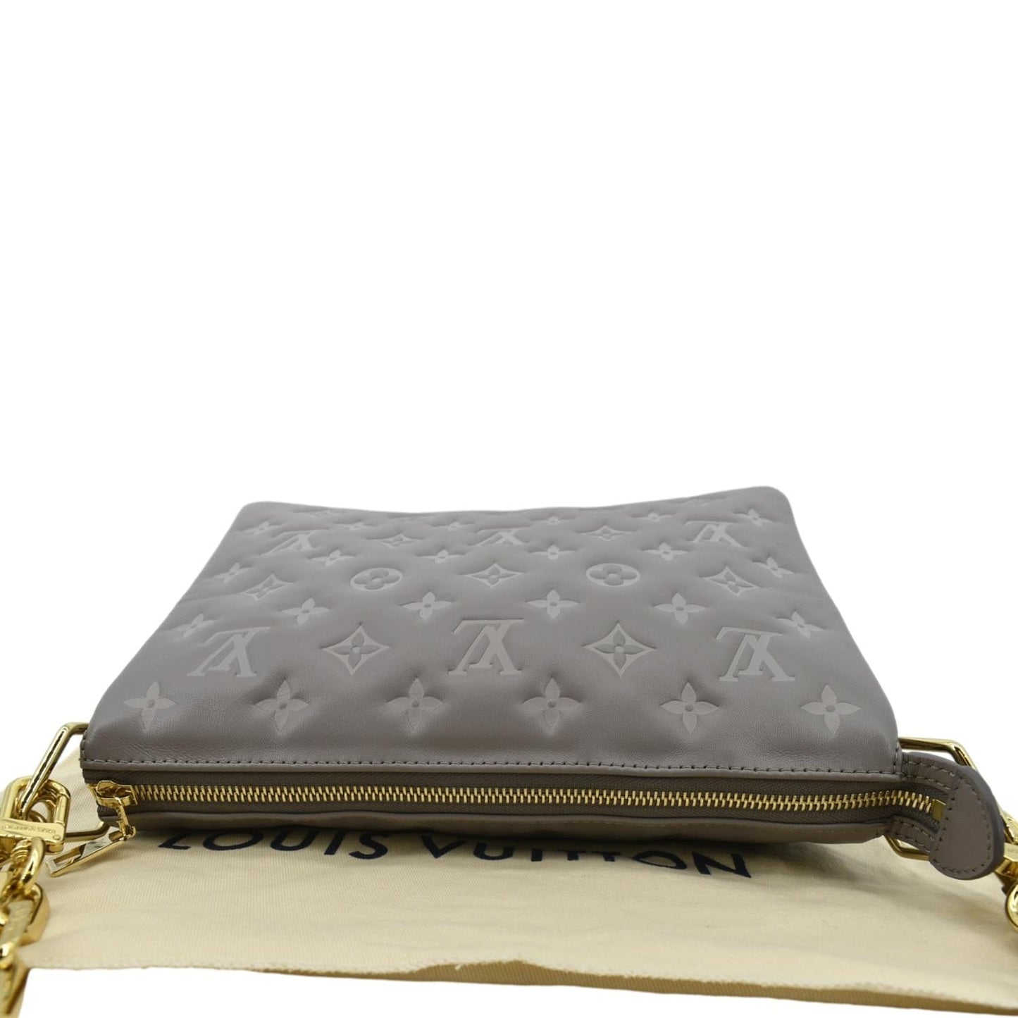LOUIS VUITTON Coussin PM Monogram Embossed Shoulder Bag Grey