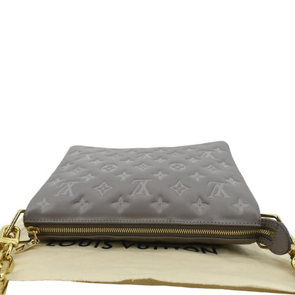 LOUIS VUITTON Coussin PM Monogram Embossed Shoulder Bag Grey