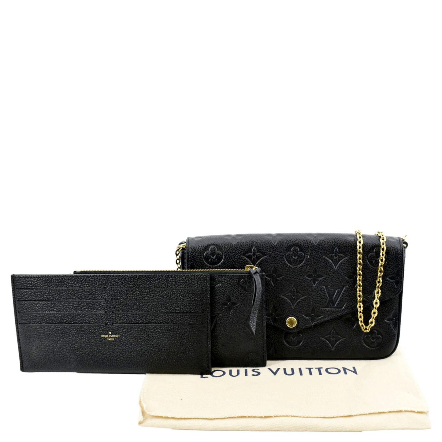 LOUIS VUITTON  Felicie Monogram Empreinte Pochette Crossbody Bag Black