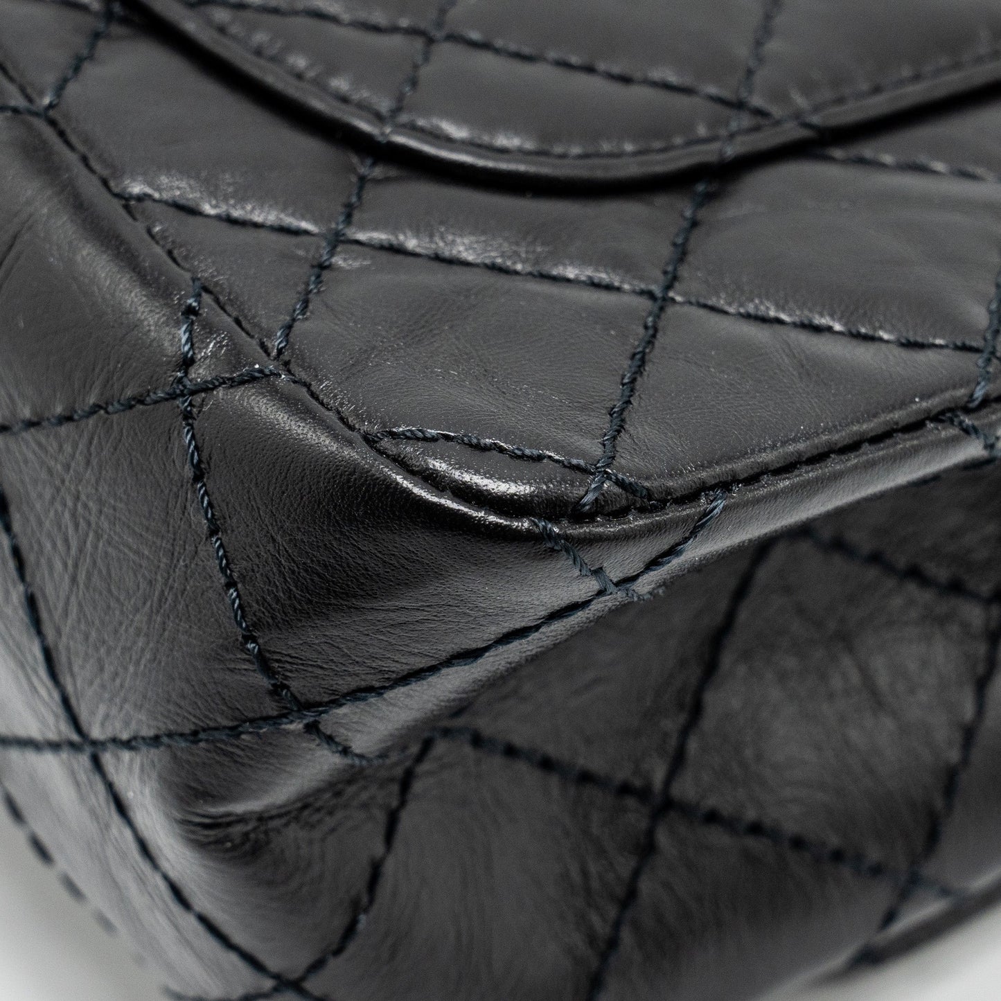 Chanel Mini 2.55 reissue flap bag aged calfskin black