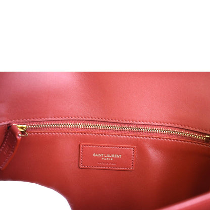 YVES SAINT LAURENT Le Maillon Smooth Leather Shoulder Bag Red