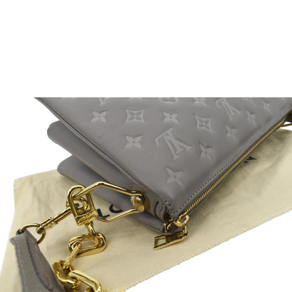 LOUIS VUITTON Coussin PM Monogram Embossed Shoulder Bag Grey