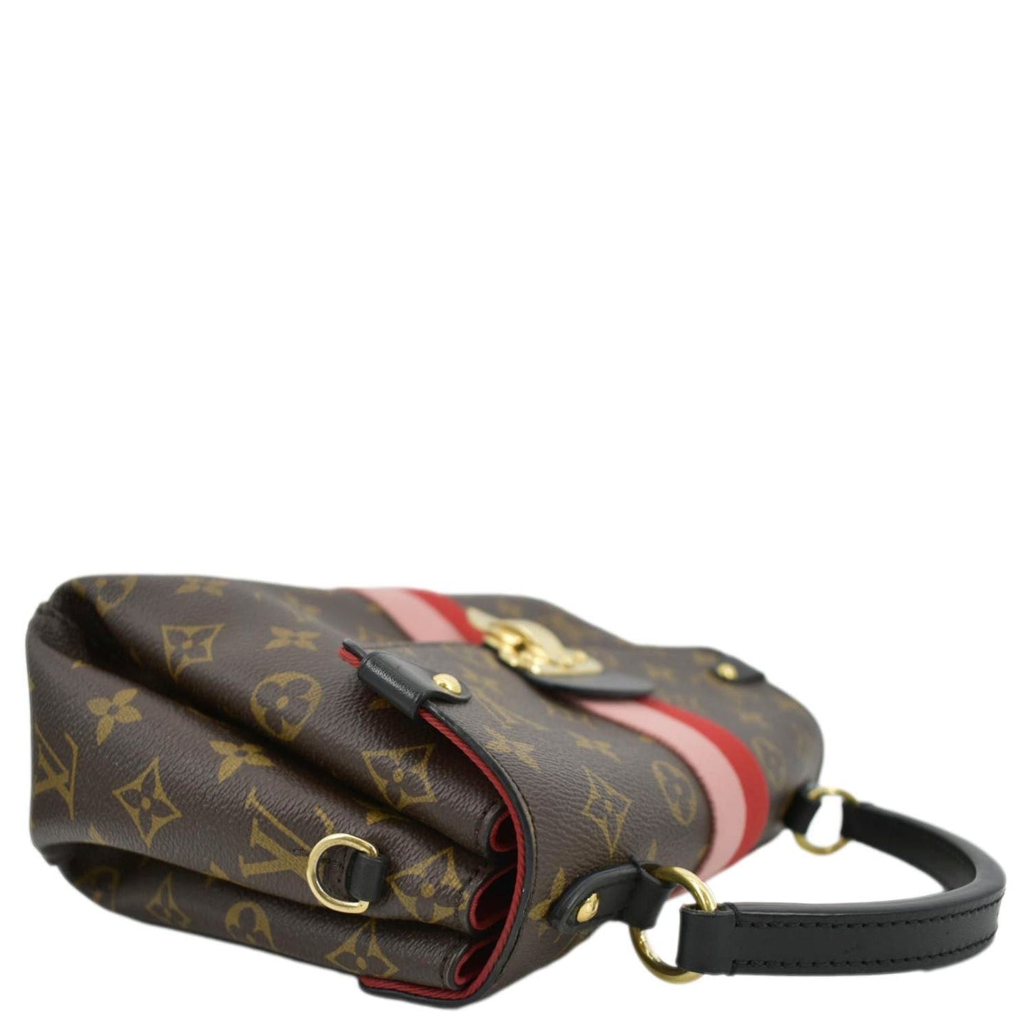 LOUIS VUITTON Georges BB Monogram Canvas Shoulder Bag Coquelicot Peach