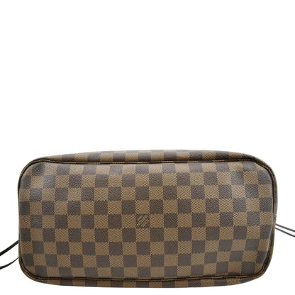 LOUIS VUITTON Neverfull MM Damier Ebene Tote Bag Rose Ballerine