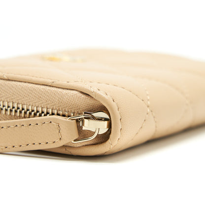 Chanel 22C Pearl Crush Card Holder With Chain Beige